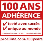 test adhérence 100 ans pour des rubans adhésifs scotchs d'étanchéité à l'air Pro Clima